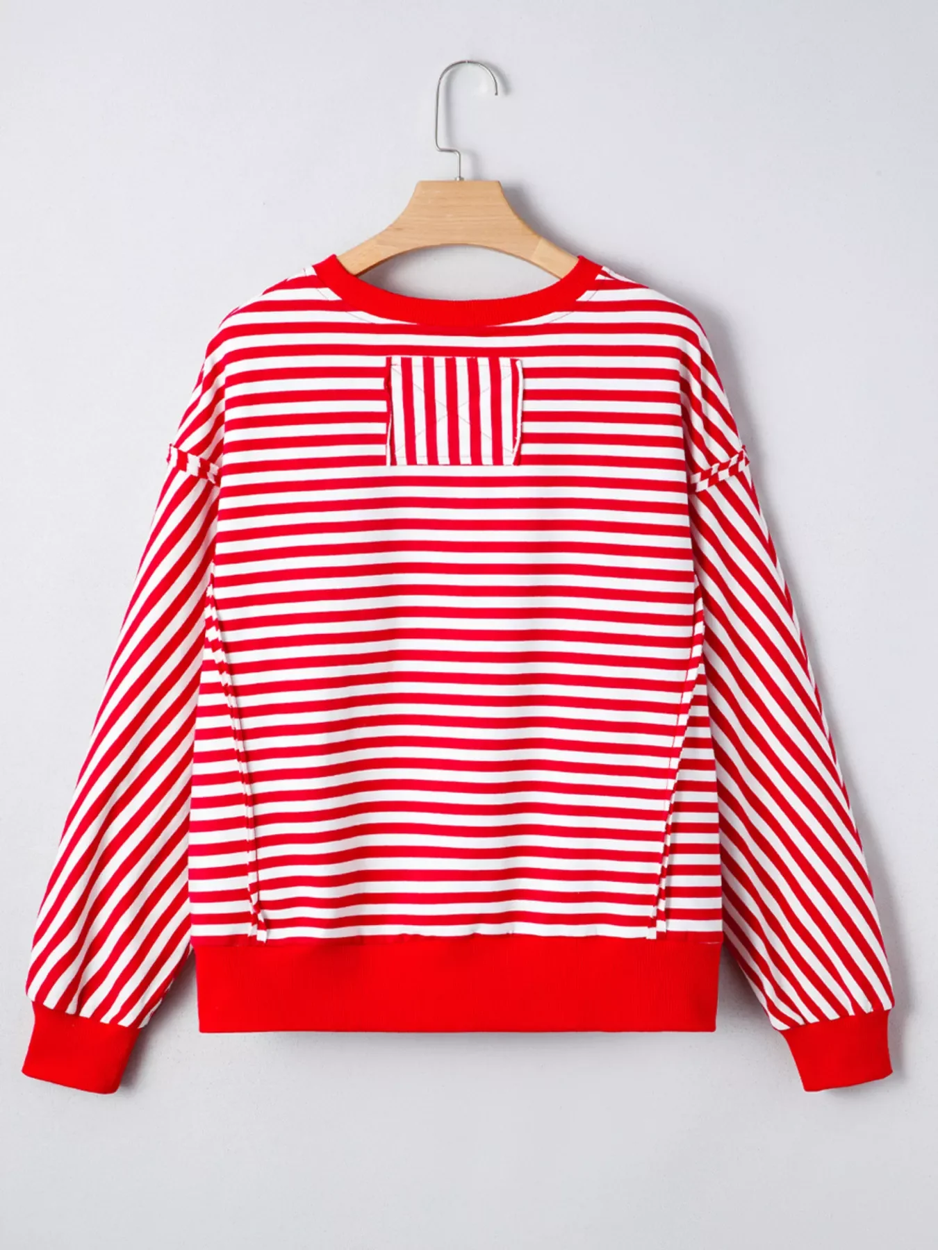 Stripe Christmas Nutcracker Sequin Patched Drop Shoulder Top - Image 6