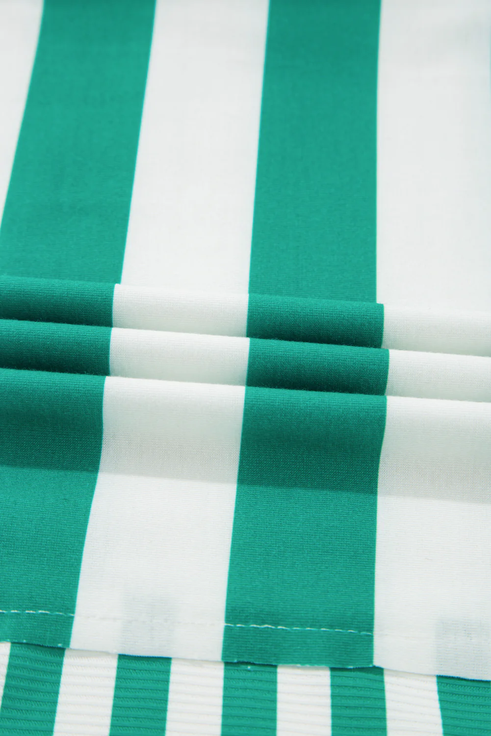 Stripe Colorblock Collar Half Button Shirt - Image 8