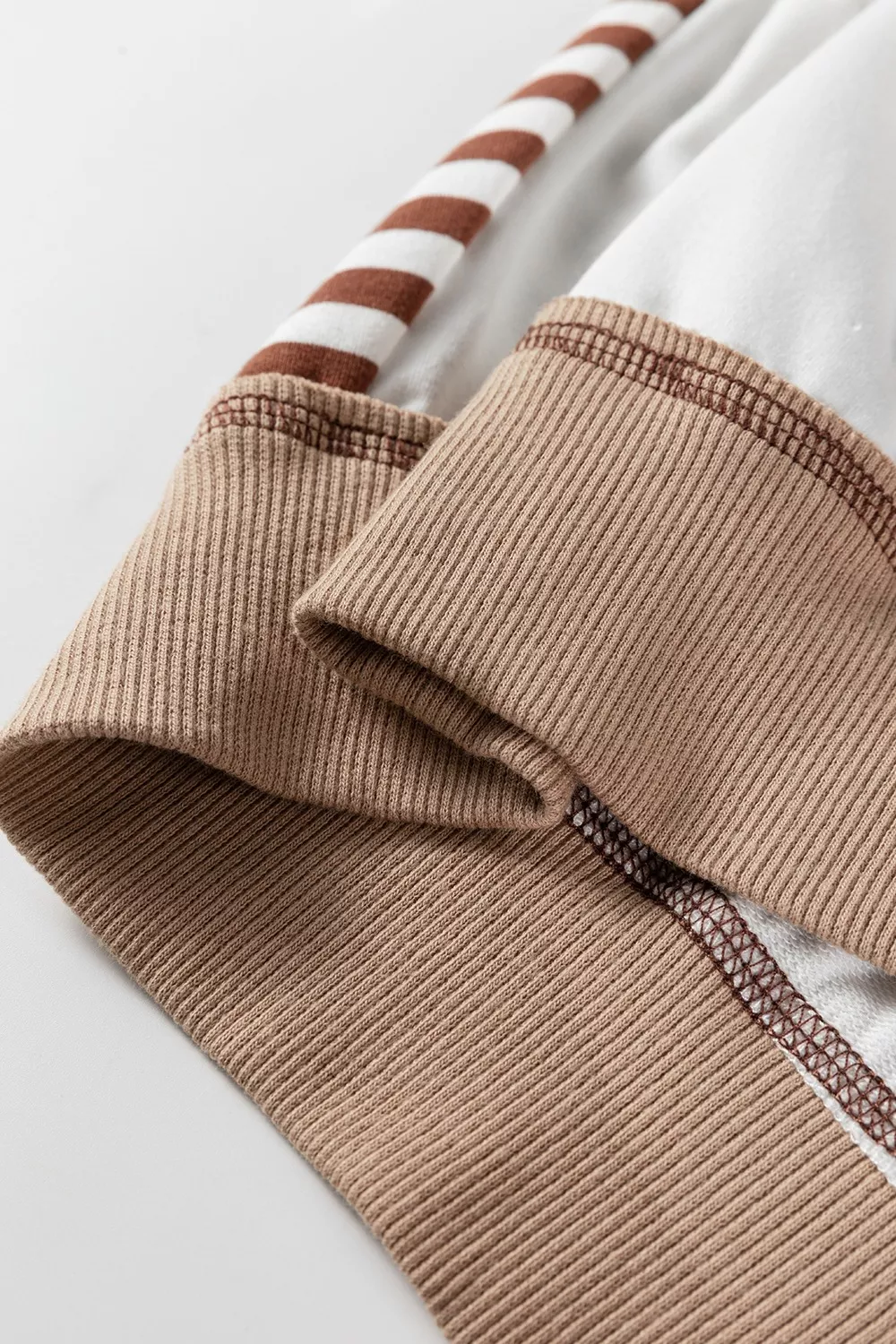 Stripe Colorblock Patchwork Contrast Stitching Sweatshirt - Image 7