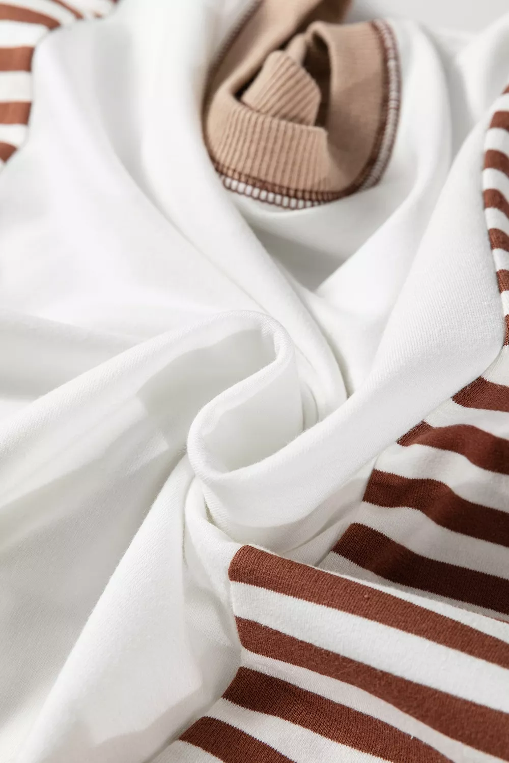 Stripe Colorblock Patchwork Contrast Stitching Sweatshirt - Image 9