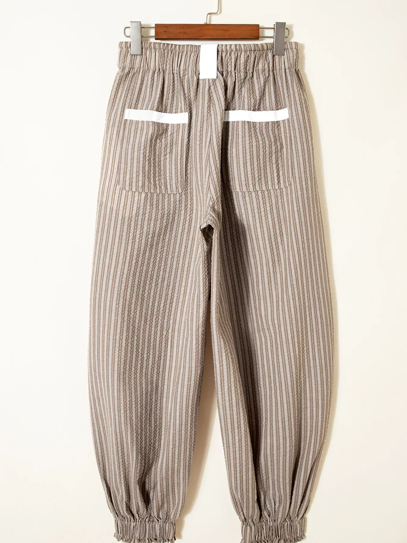 Stripe Drawstring Cargo Jogger Pants with Pockets - Image 5