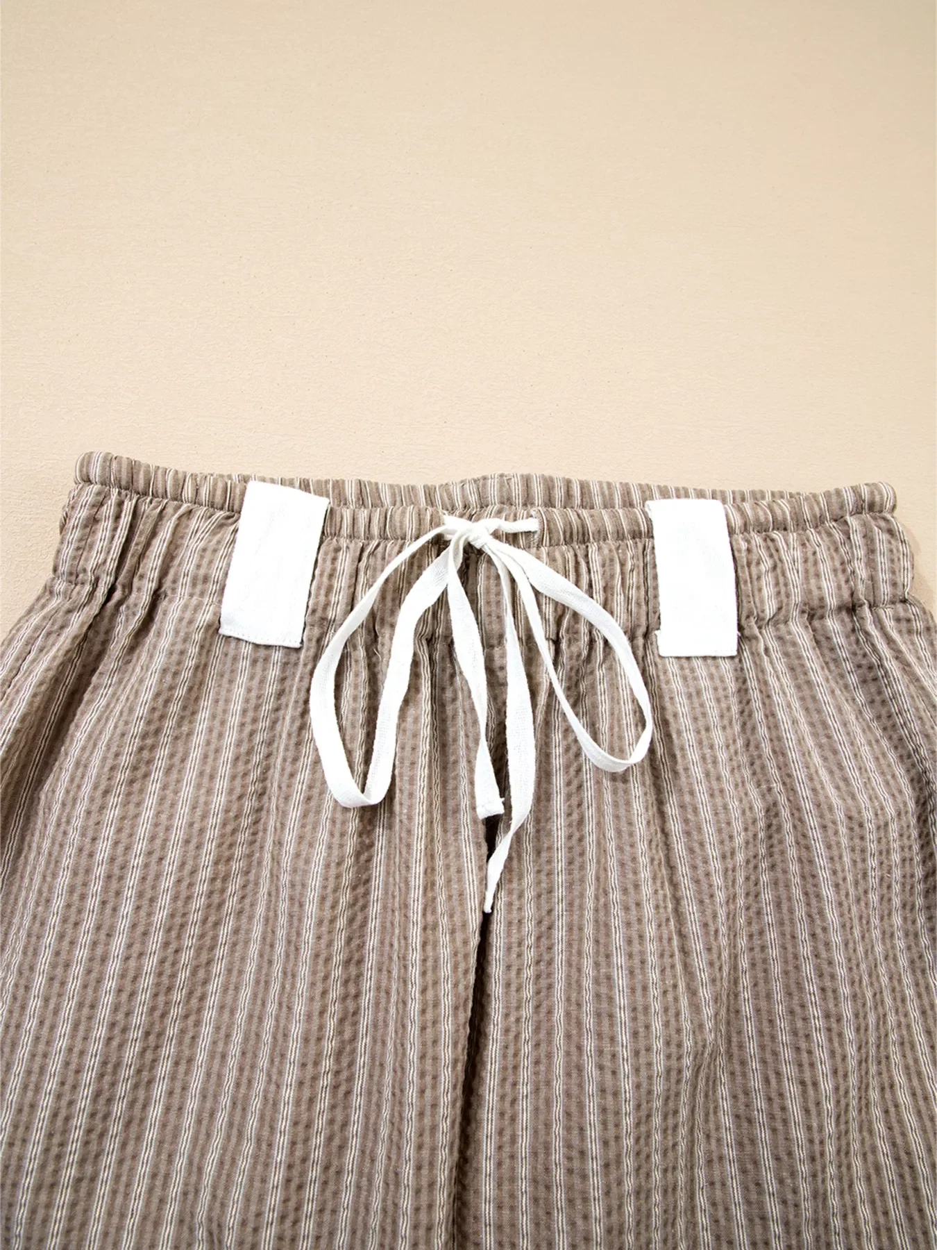 Stripe Drawstring Cargo Jogger Pants with Pockets - Image 6