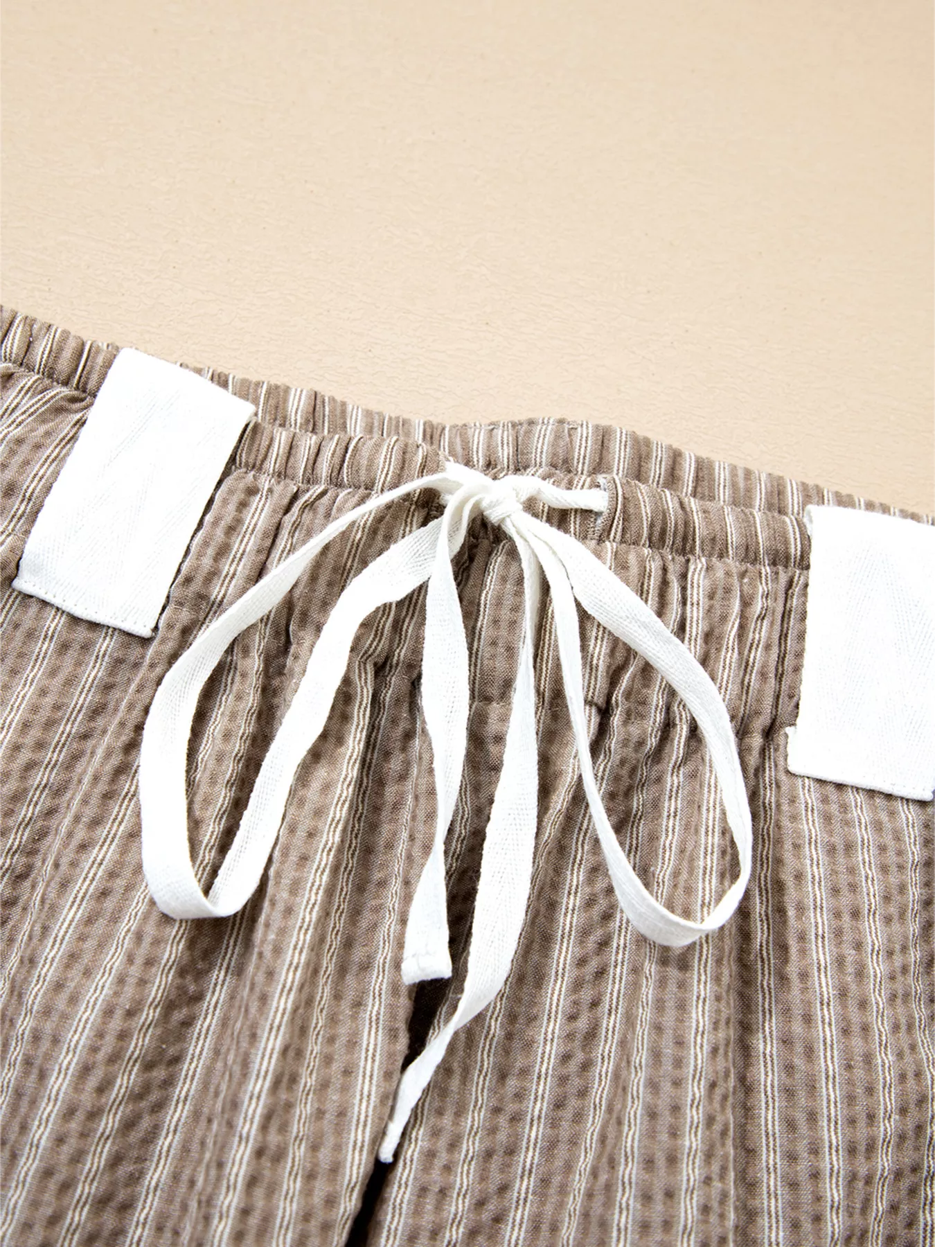 Stripe Drawstring Cargo Jogger Pants with Pockets - Image 7