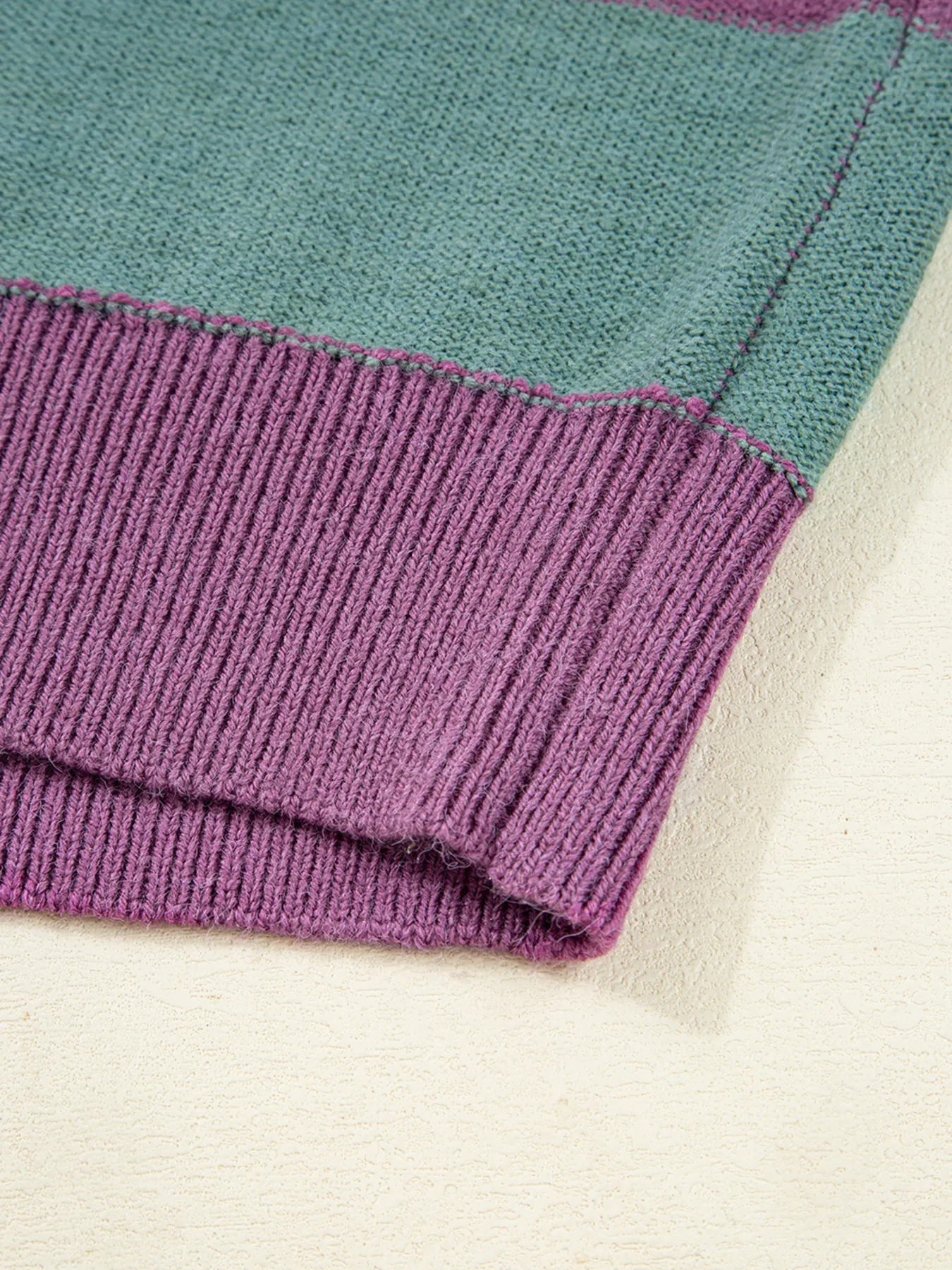 Stripe Drop Shoulder Ribbed Edge Sweater - Image 10