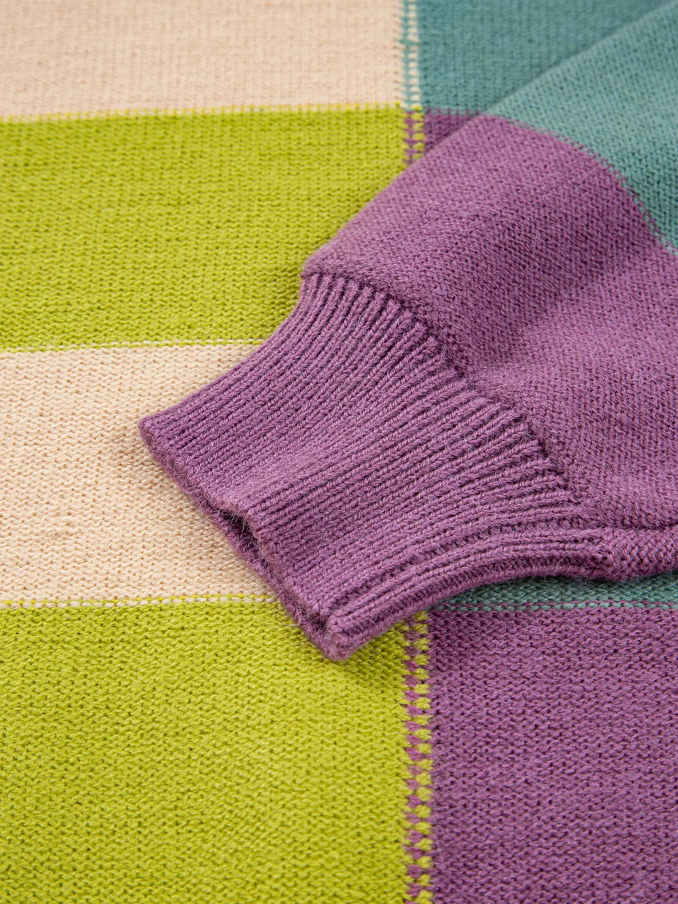 Stripe Drop Shoulder Ribbed Edge Sweater - Image 9