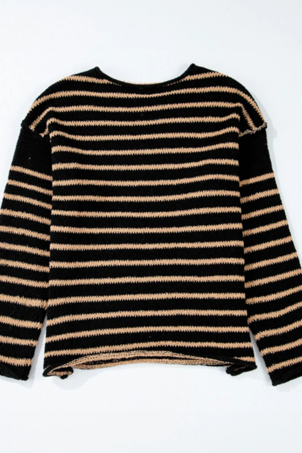 Stripe Drop Shoulder Round Neck Sweater - Image 5