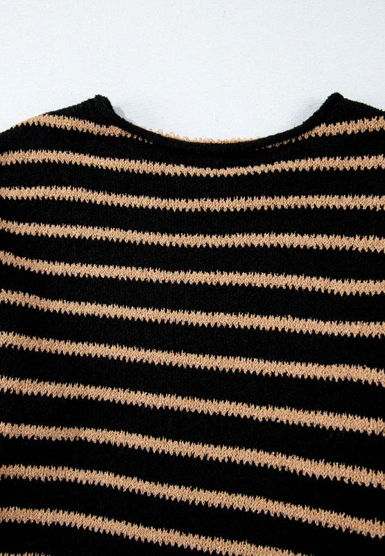 Stripe Drop Shoulder Round Neck Sweater - Image 6