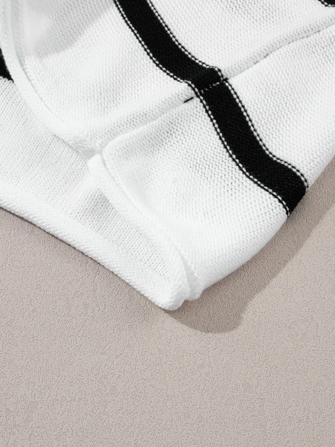 Striped Batwing Sleeve Knit Top - Image 11