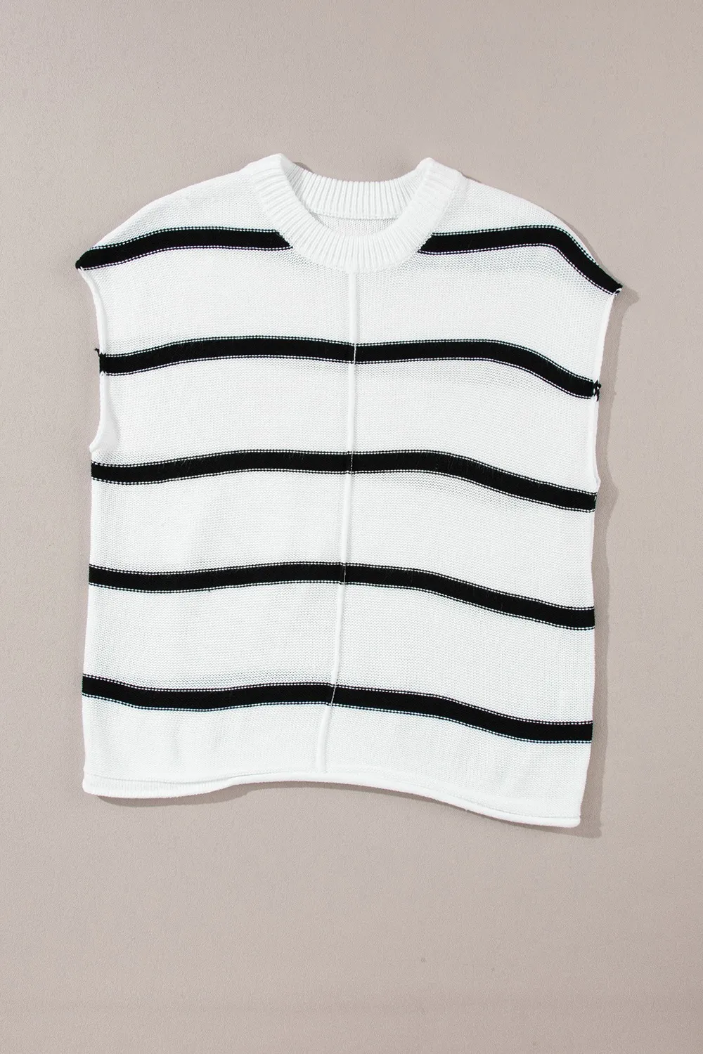Striped Batwing Sleeve Knit Top - Image 6
