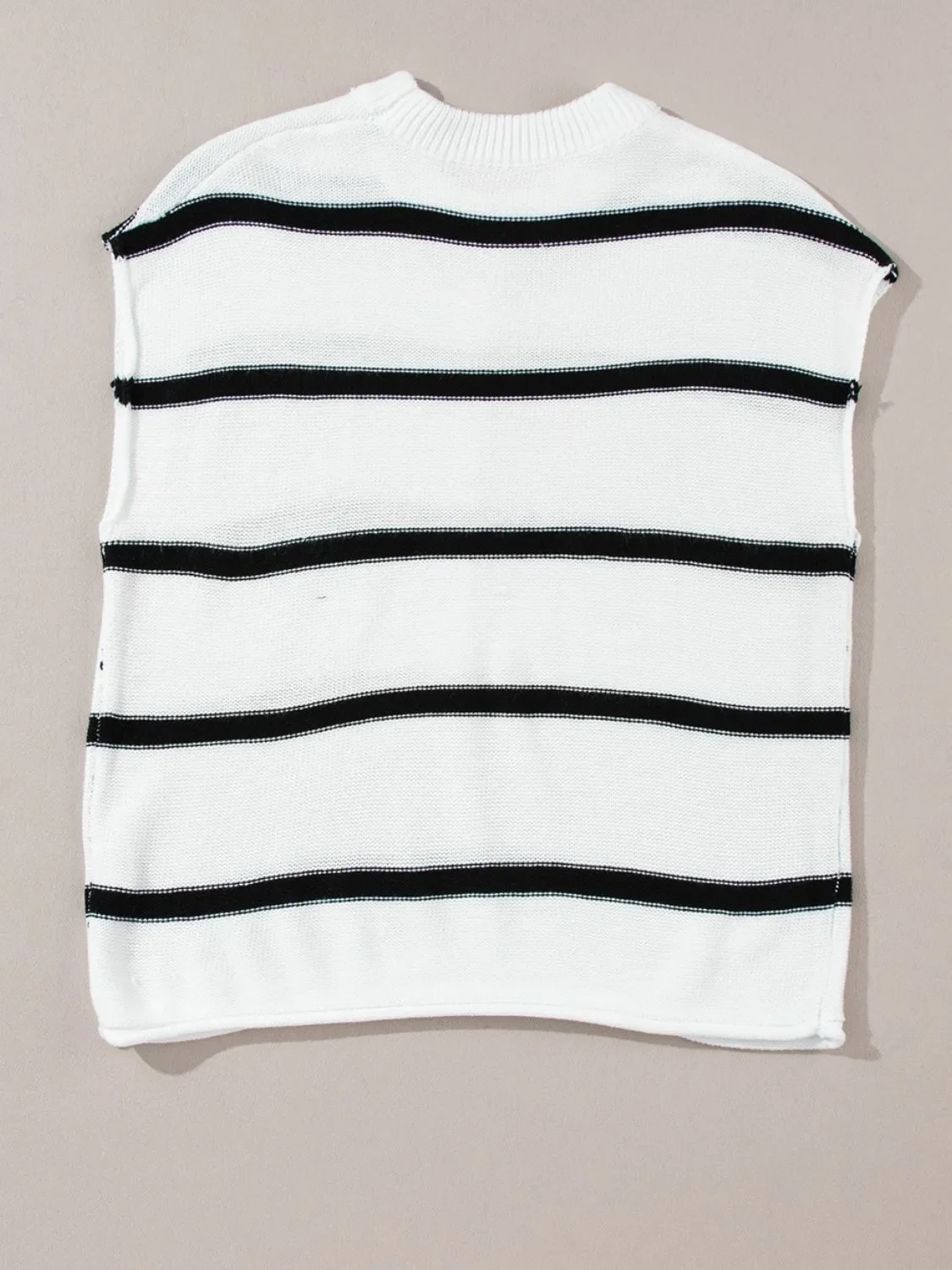 Striped Batwing Sleeve Knit Top - Image 7