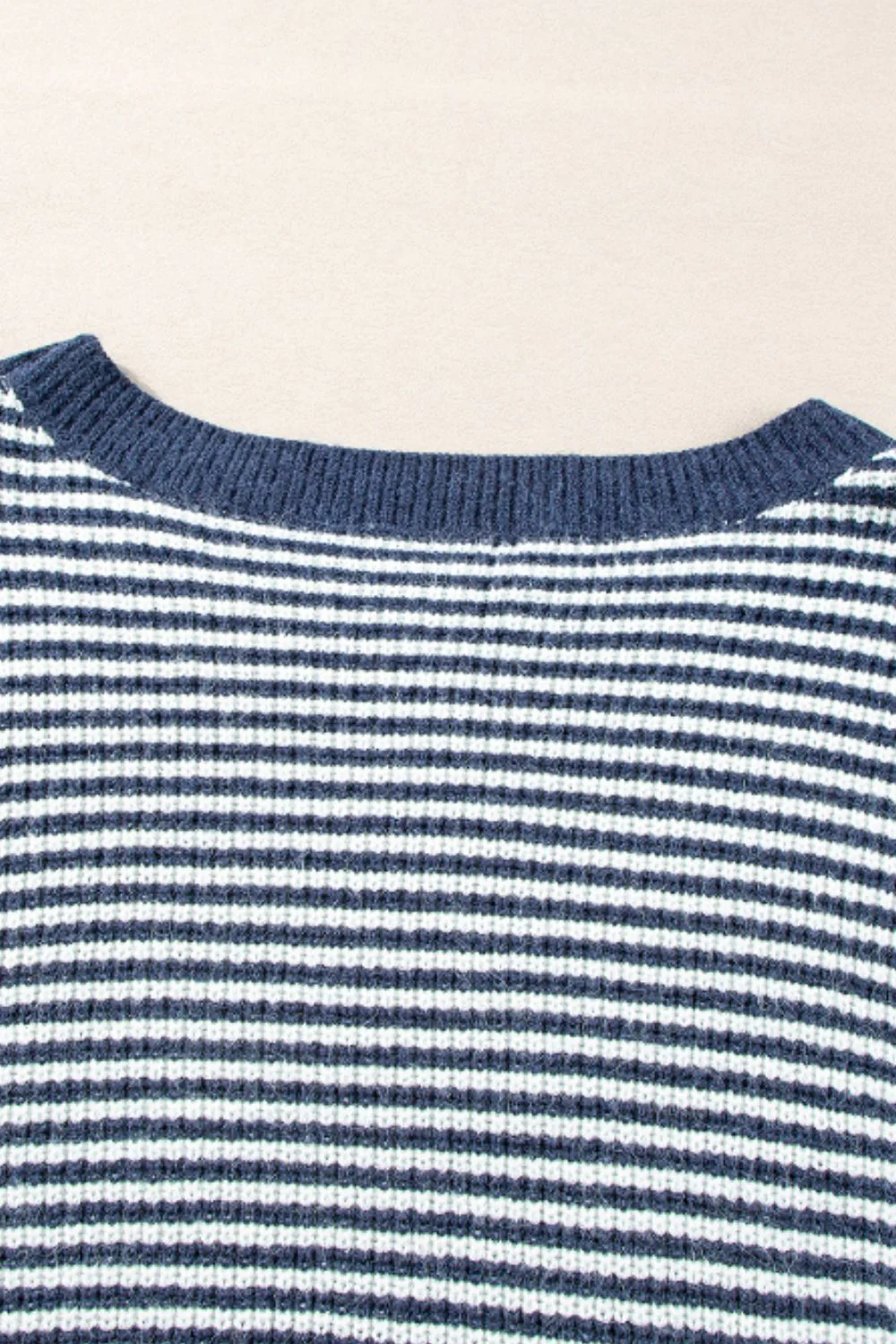 Striped Boat Neck Long Sleeve Sweater - Image 6