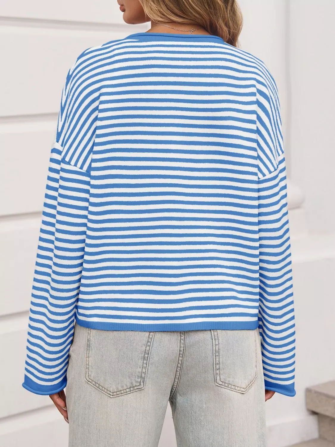 Striped Button-Down Knit Cardigan - Image 12