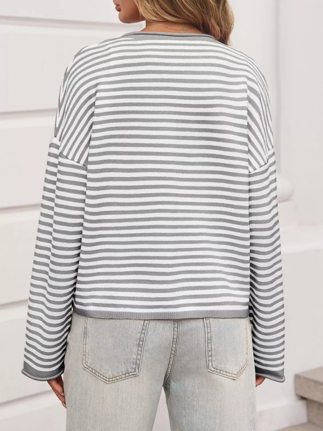 Striped Button-Down Knit Cardigan - Image 15