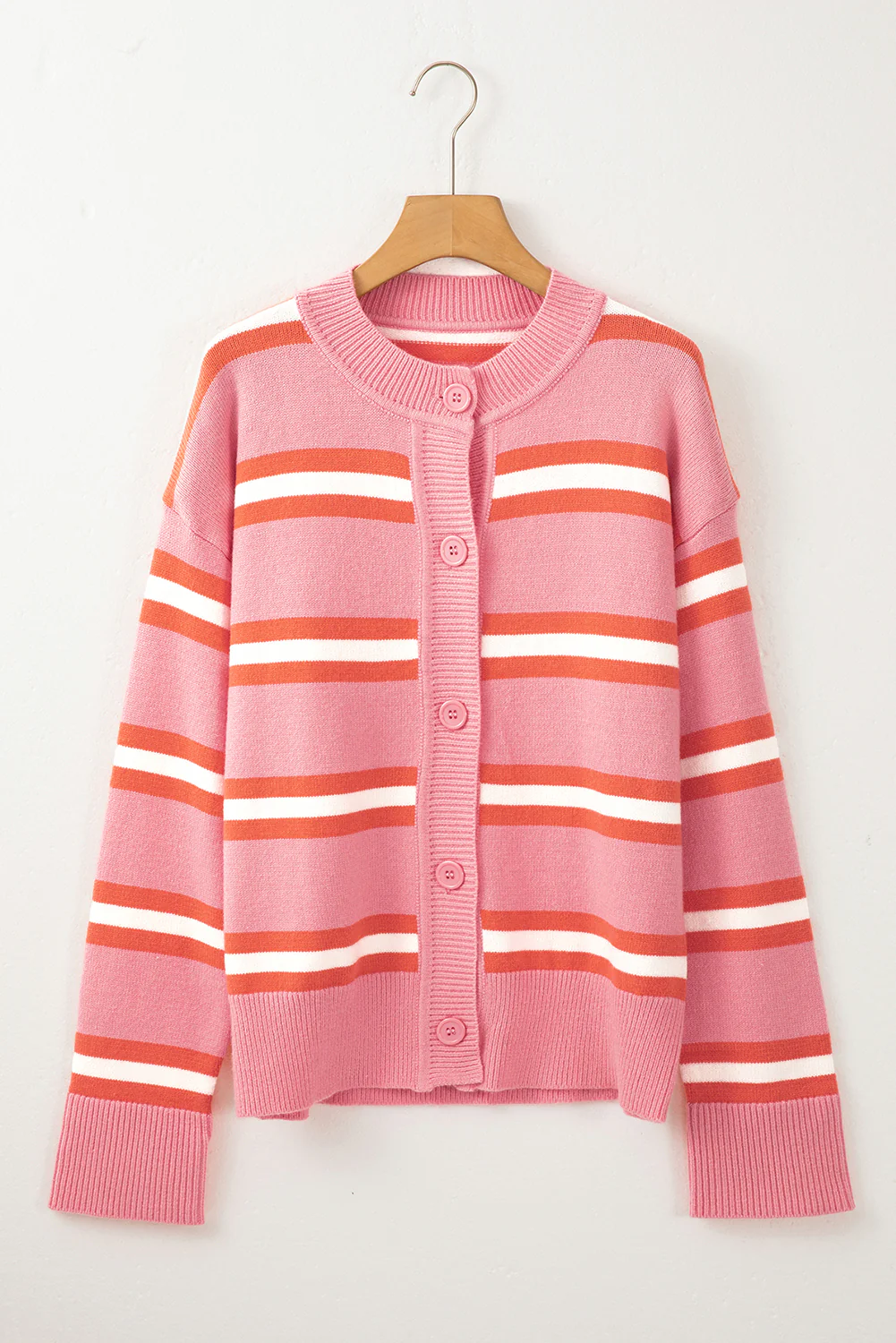 Striped Button Down Long Sleeve Cardigan - Image 13