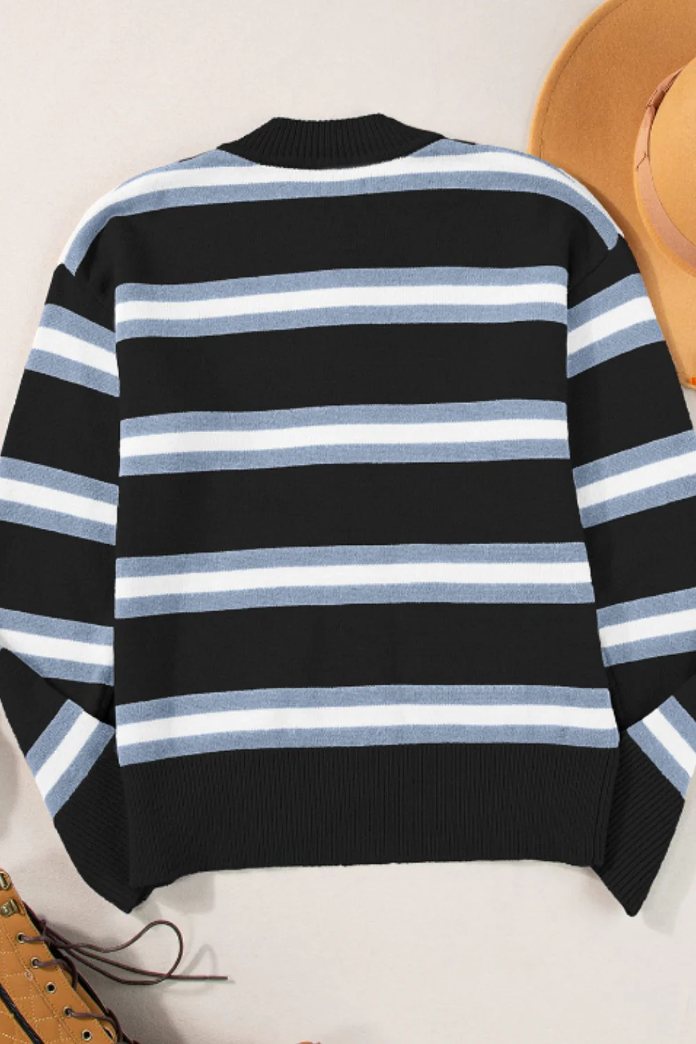 Striped Button Down Long Sleeve Cardigan - Image 7