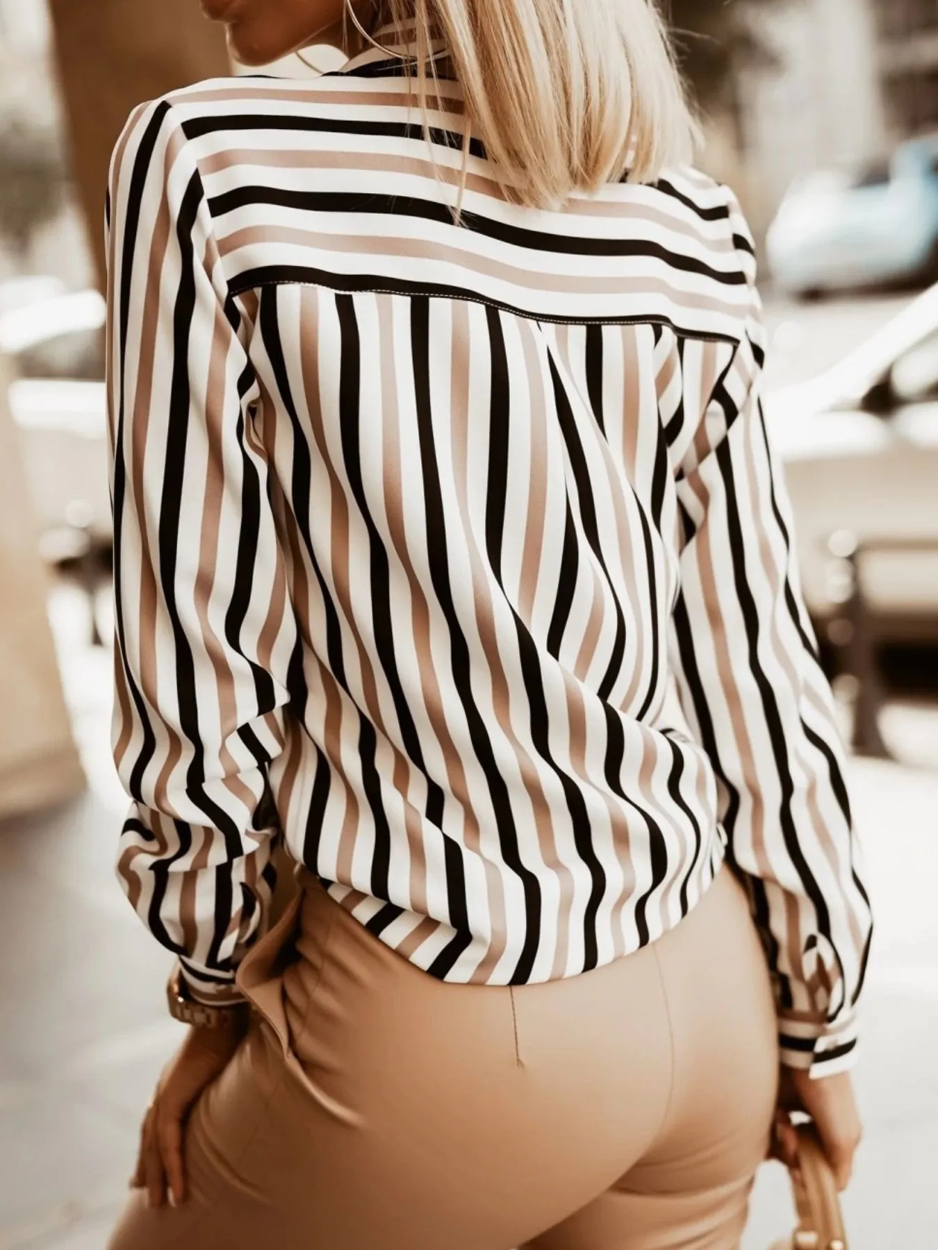 Striped Button-Down Long Sleeve Shirt - Image 4