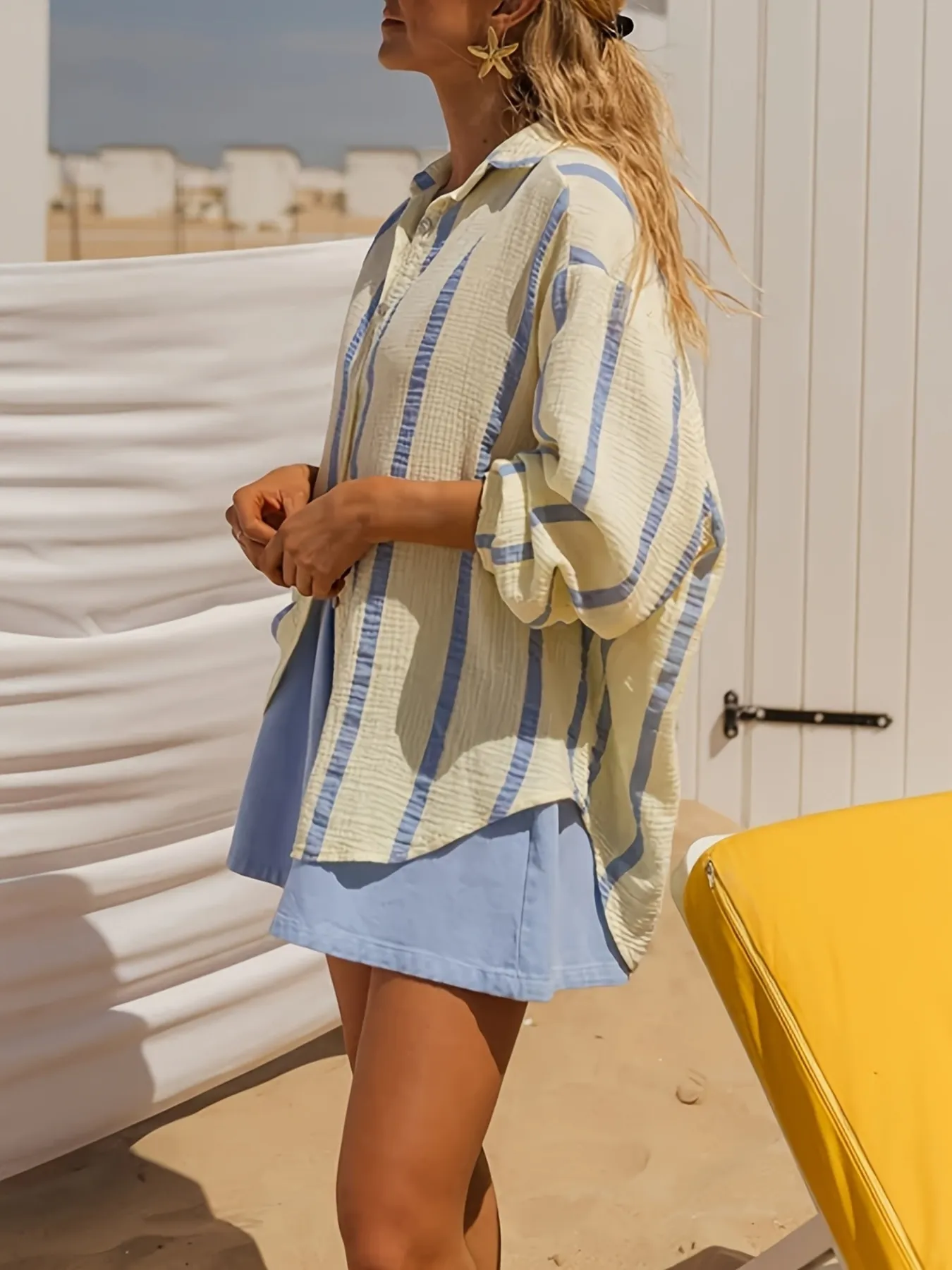 Striped Button Up Long Sleeve Shirt - Image 5