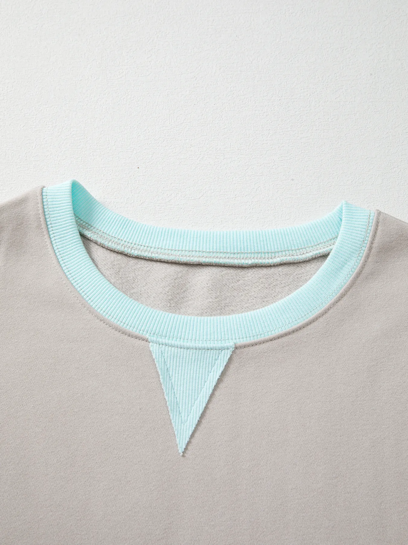 Striped Colorblock Patchwork Drop Shoulder Sweatshirt - Image 8