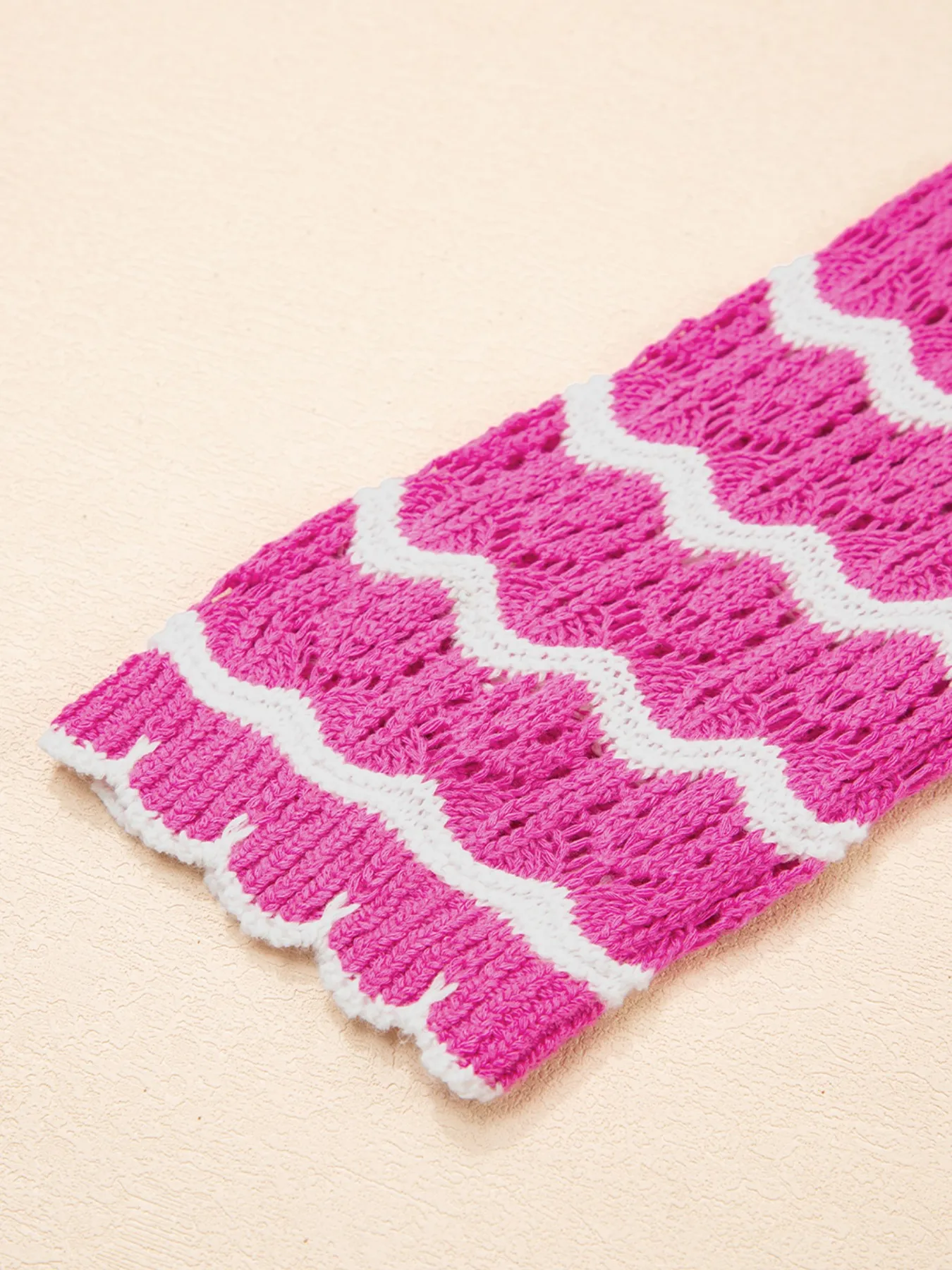 Striped Crochet Tie-Front Cardigan - Image 9