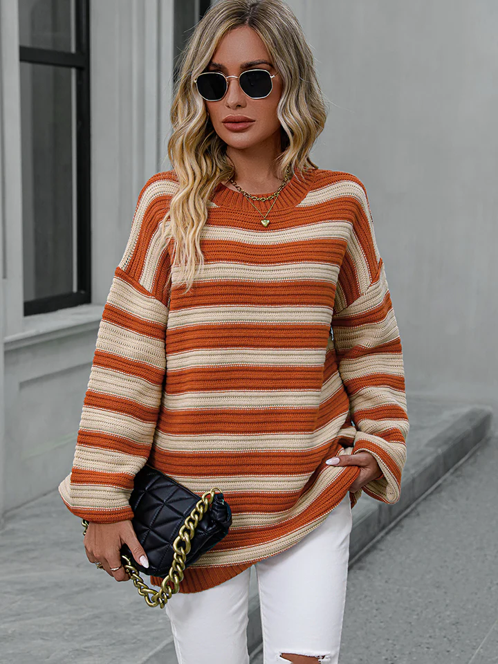 Striped Dropped Shoulder Sweater - Image 10
