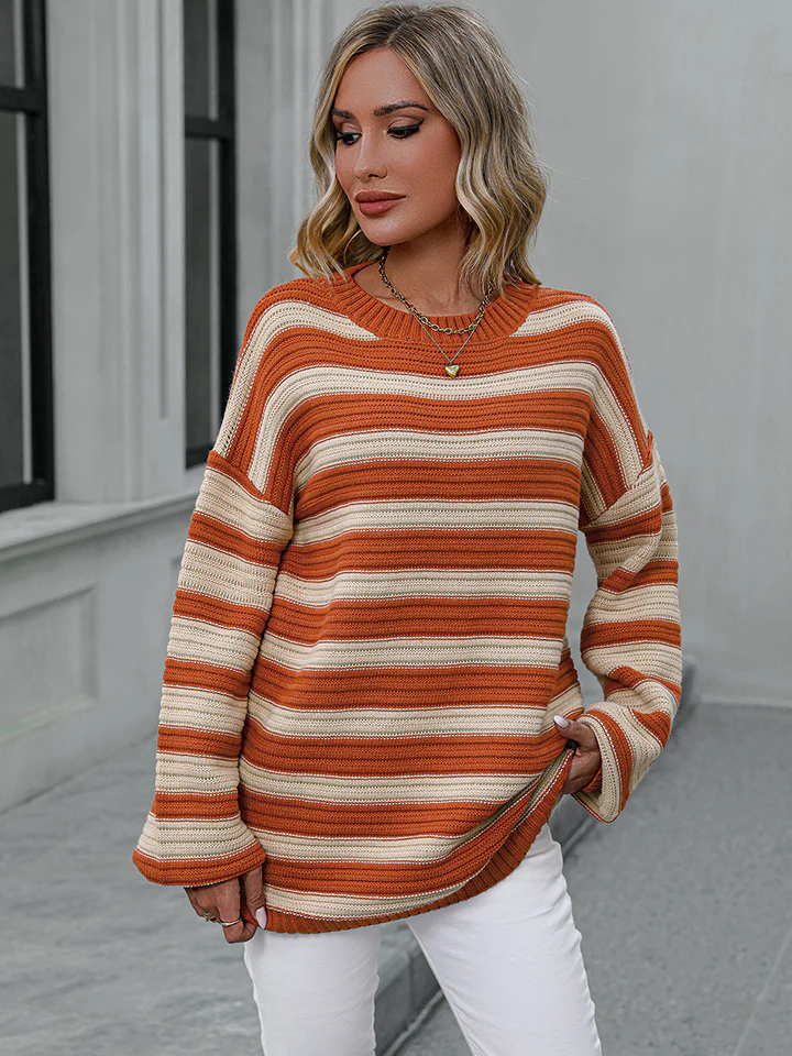 Striped Dropped Shoulder Sweater - Image 11