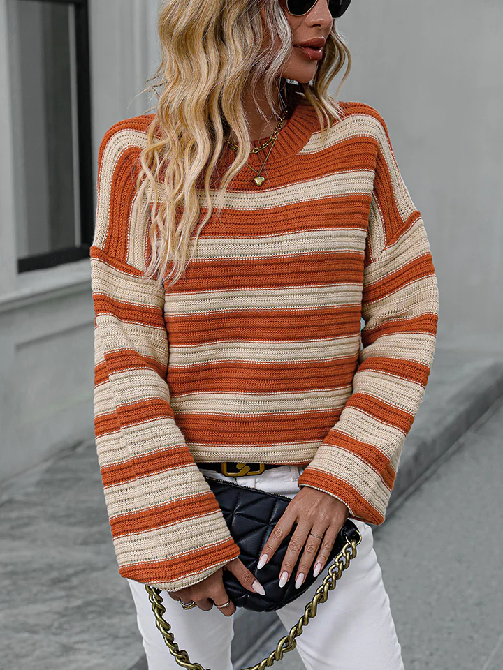 Striped Dropped Shoulder Sweater - Image 12