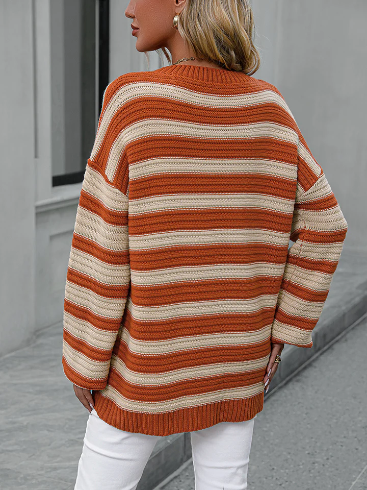 Striped Dropped Shoulder Sweater - Image 13