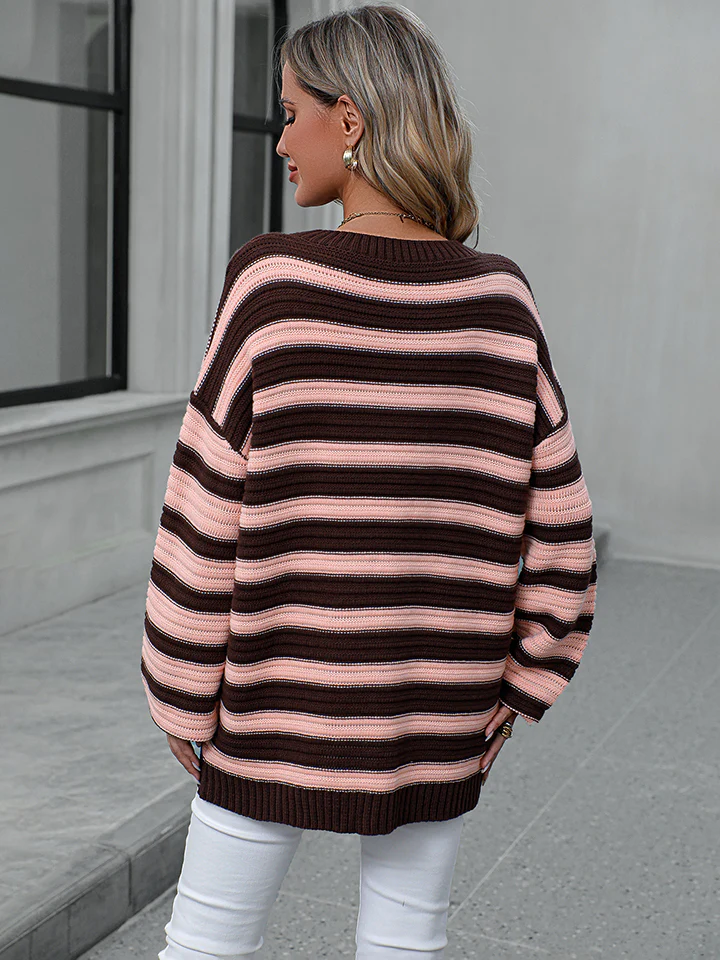 Striped Dropped Shoulder Sweater - Image 2