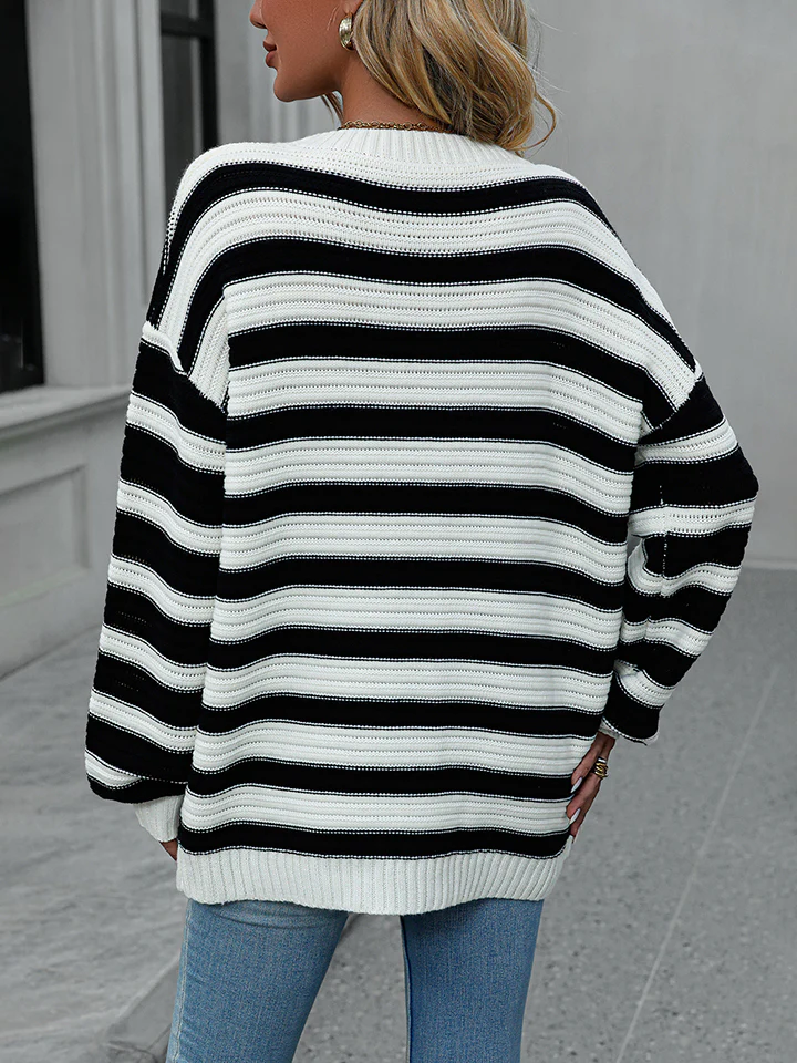 Striped Dropped Shoulder Sweater - Image 6