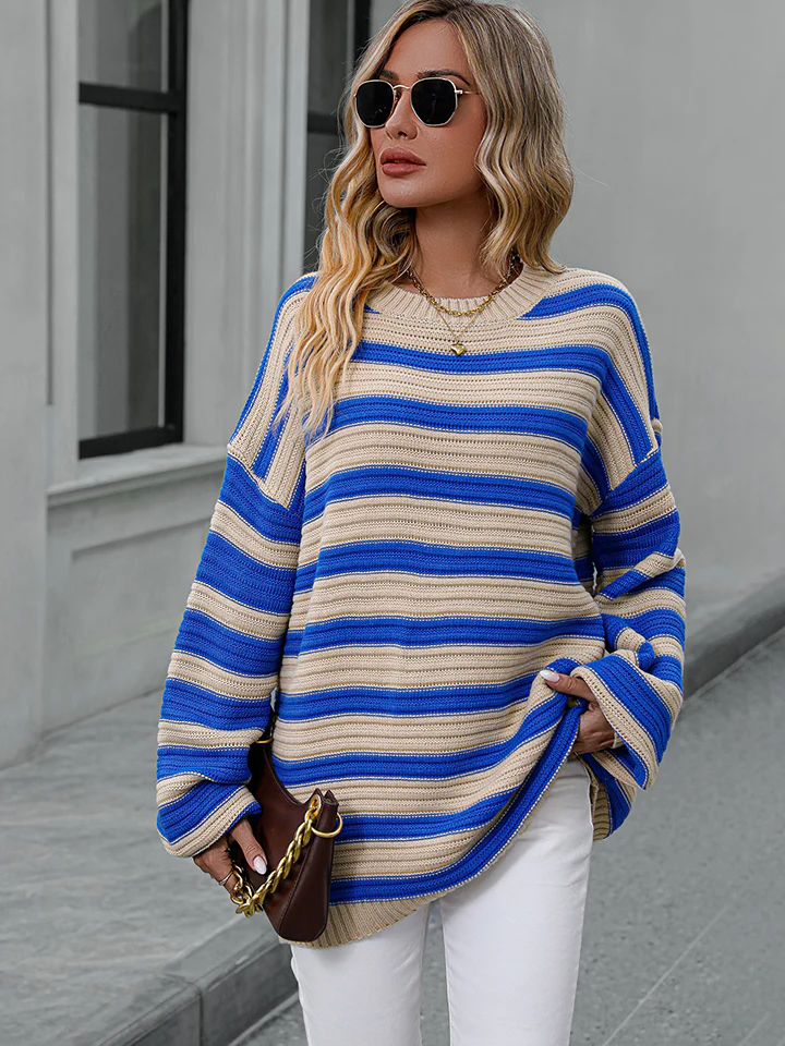 Striped Dropped Shoulder Sweater - Image 7