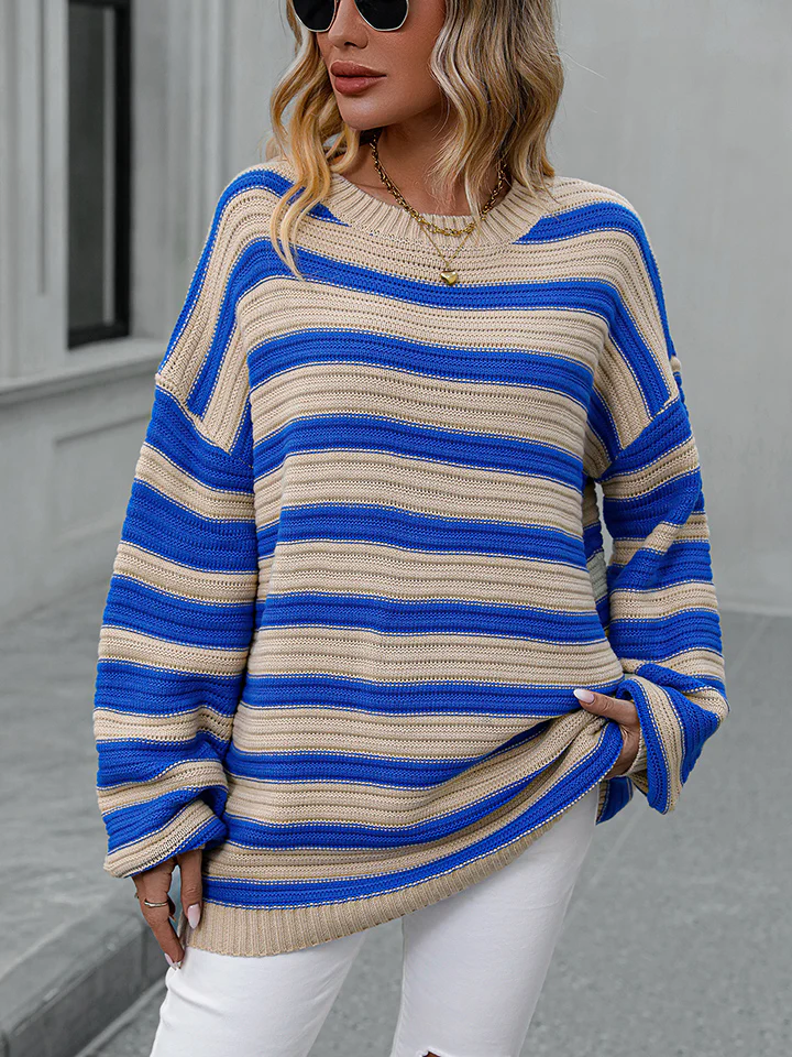 Striped Dropped Shoulder Sweater - Image 8