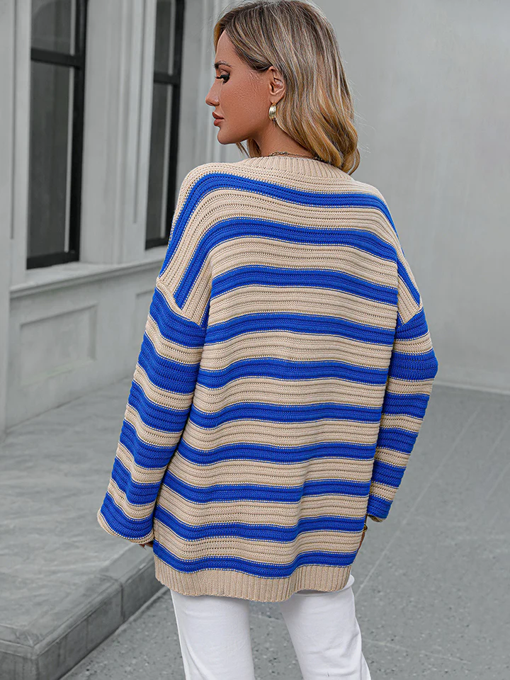Striped Dropped Shoulder Sweater - Image 9