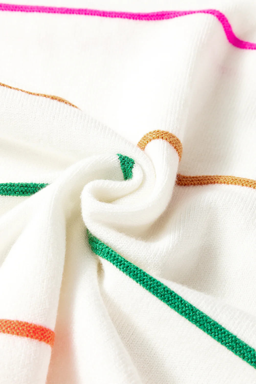 Striped Half Sleeve Drop Shoulder Sweater - Image 9
