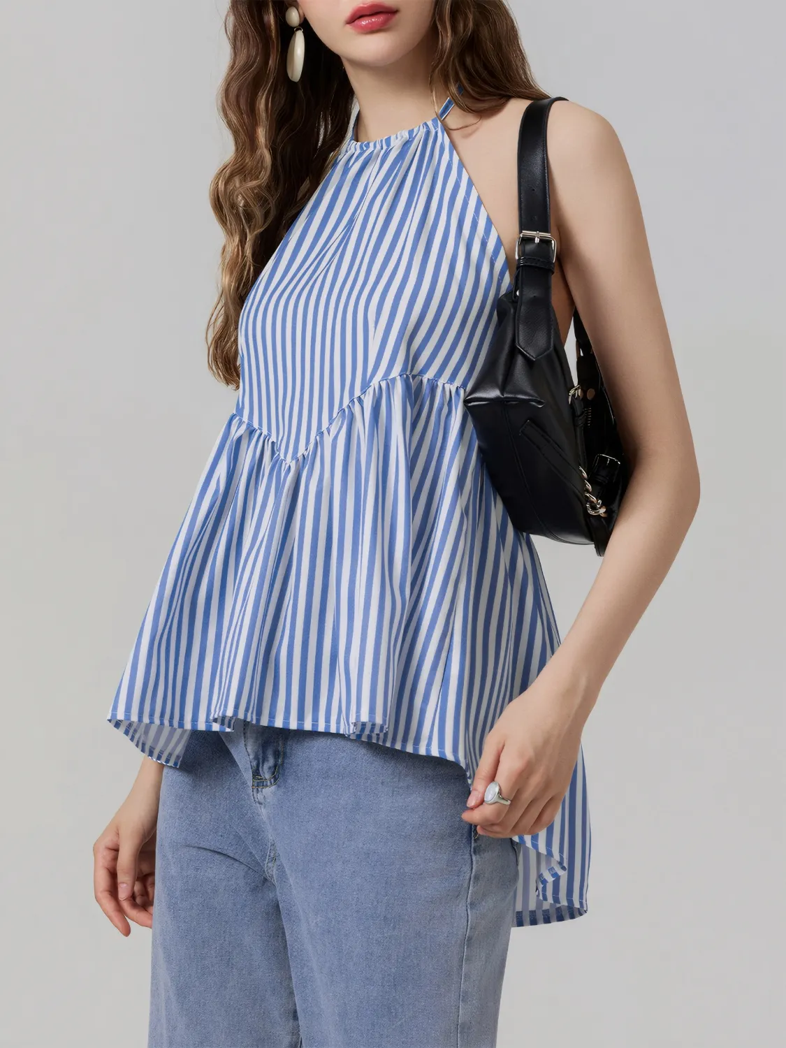 Striped Halter Neck Cami - Image 3