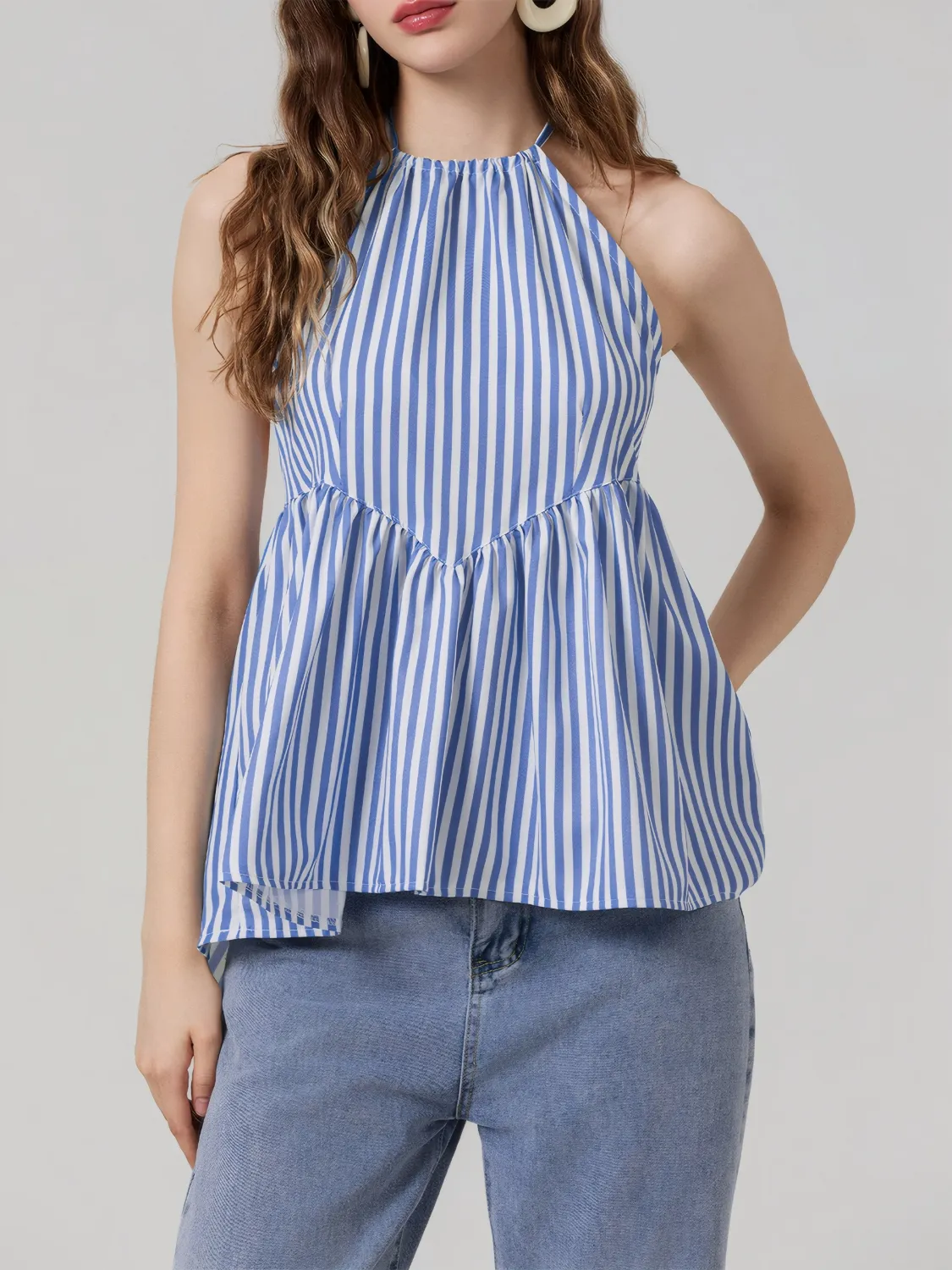 Striped Halter Neck Cami - Image 4