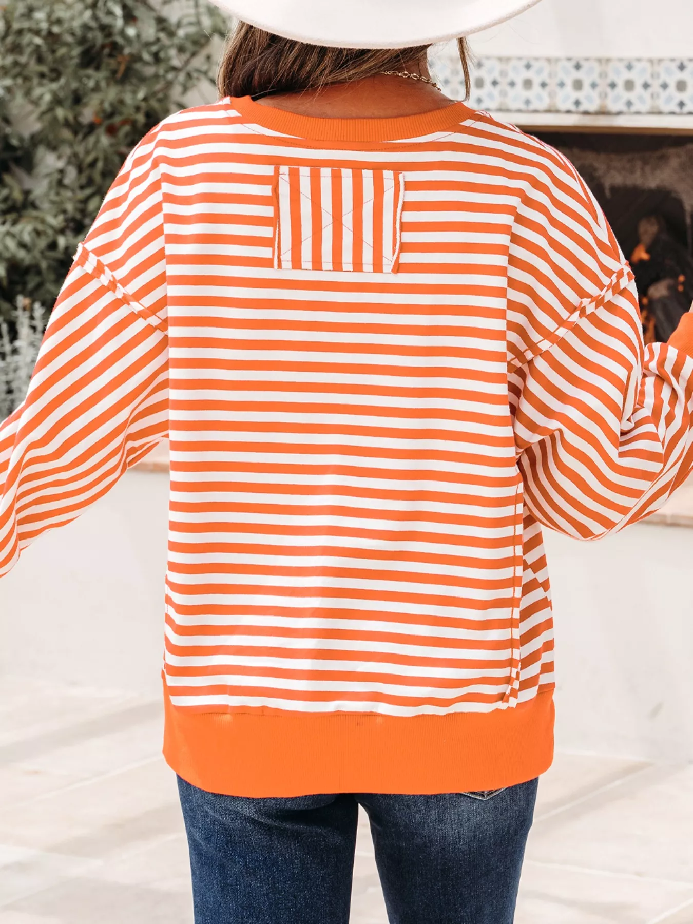 Striped Long Sleeve Casual Sweatshirt - Image 2