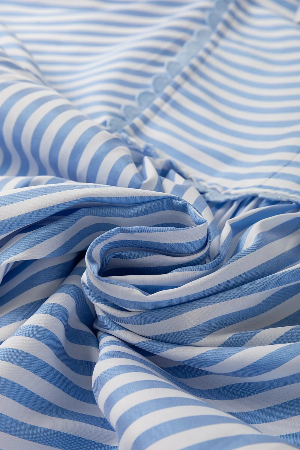 Striped Notched 3/4 Sleeve Blouse - Image 9