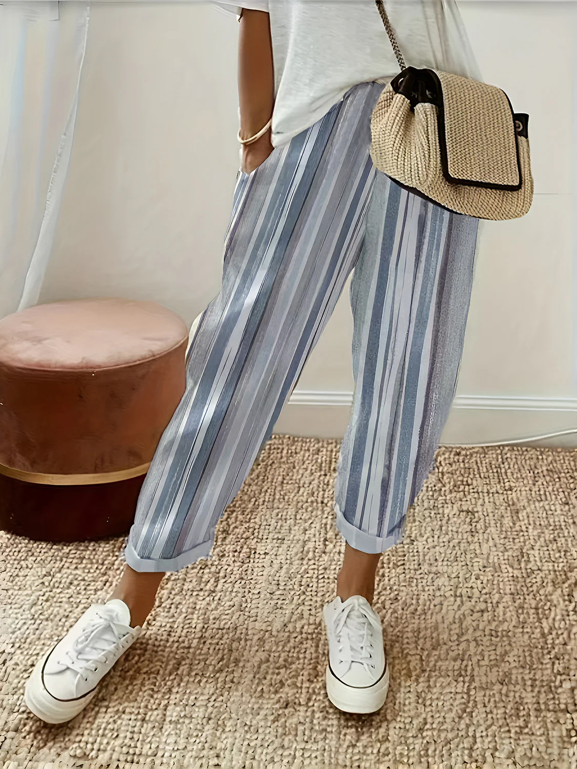 Striped Pants with Pockets - Image 4