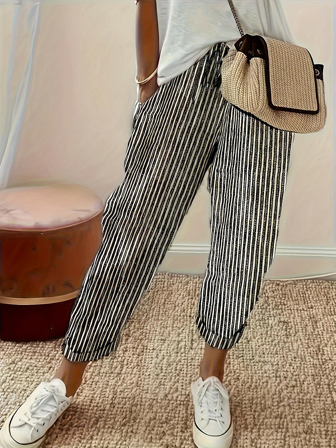 Striped Pants with Pockets - Image 7