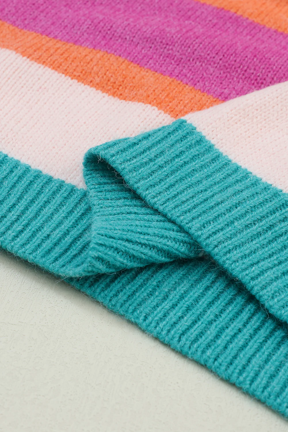 Striped Round Neck Drop Shoulder Sweater - Image 10