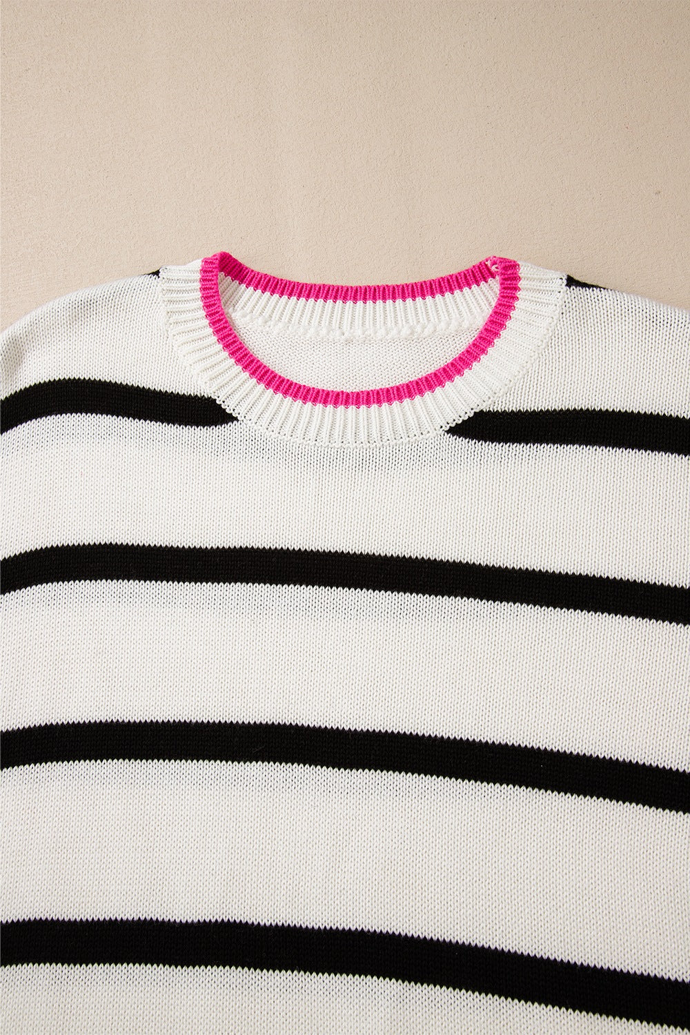 Striped Round Neck Drop Shoulder Sweater - Image 10