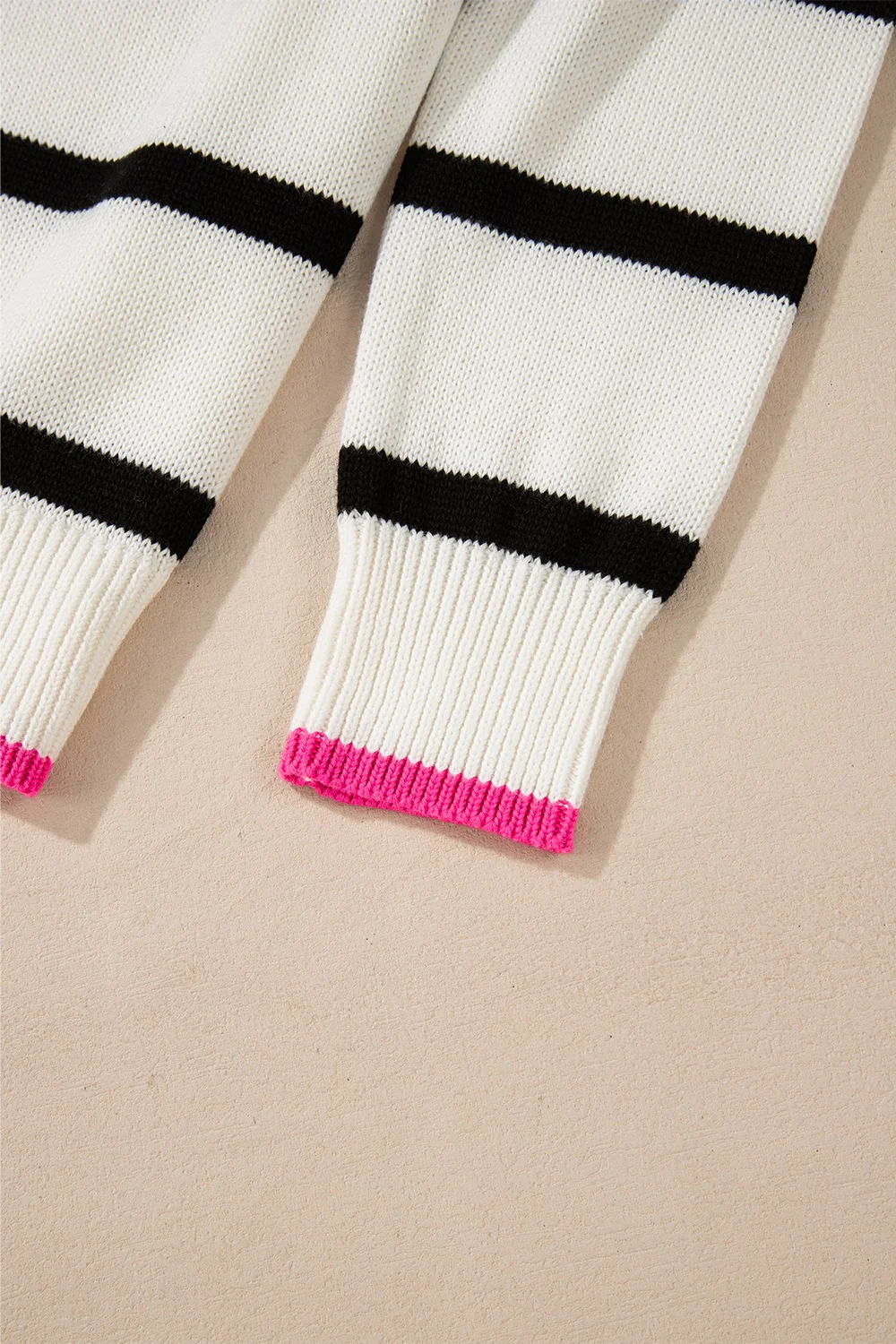 Striped Round Neck Drop Shoulder Sweater - Image 11