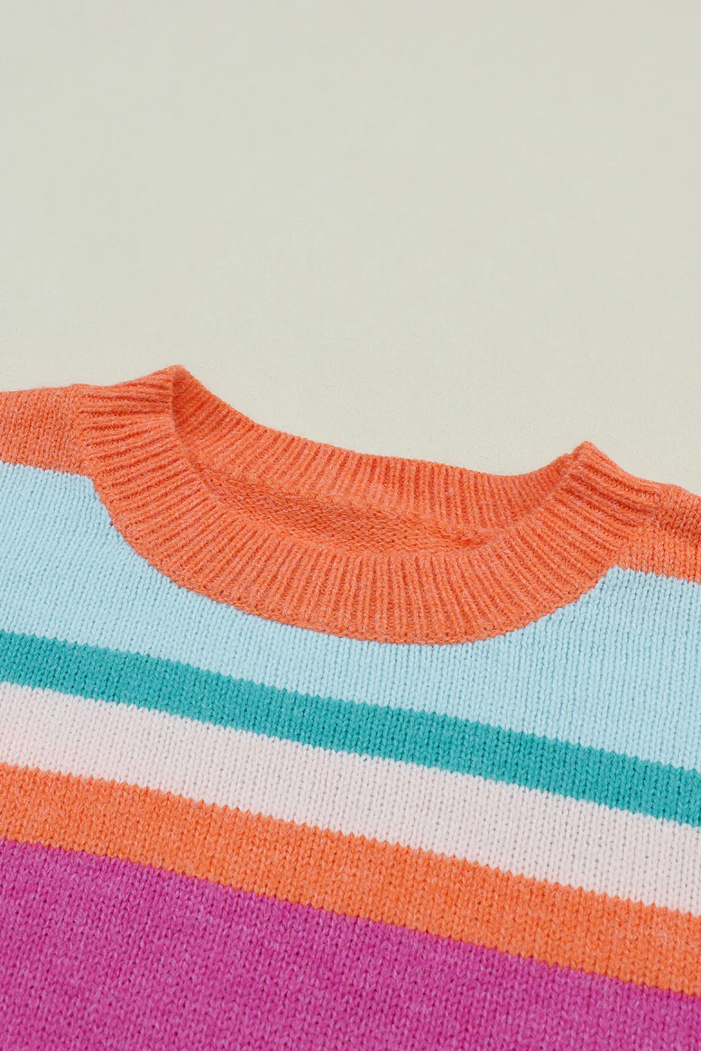 Striped Round Neck Drop Shoulder Sweater - Image 8