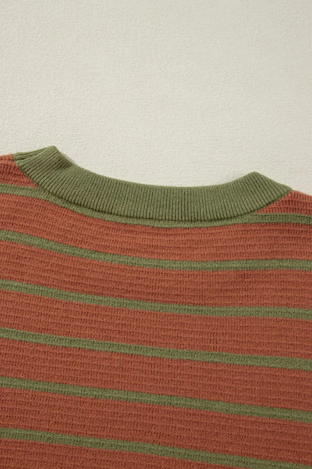 Striped Round Neck Long Sleeve Sweater - Image 6