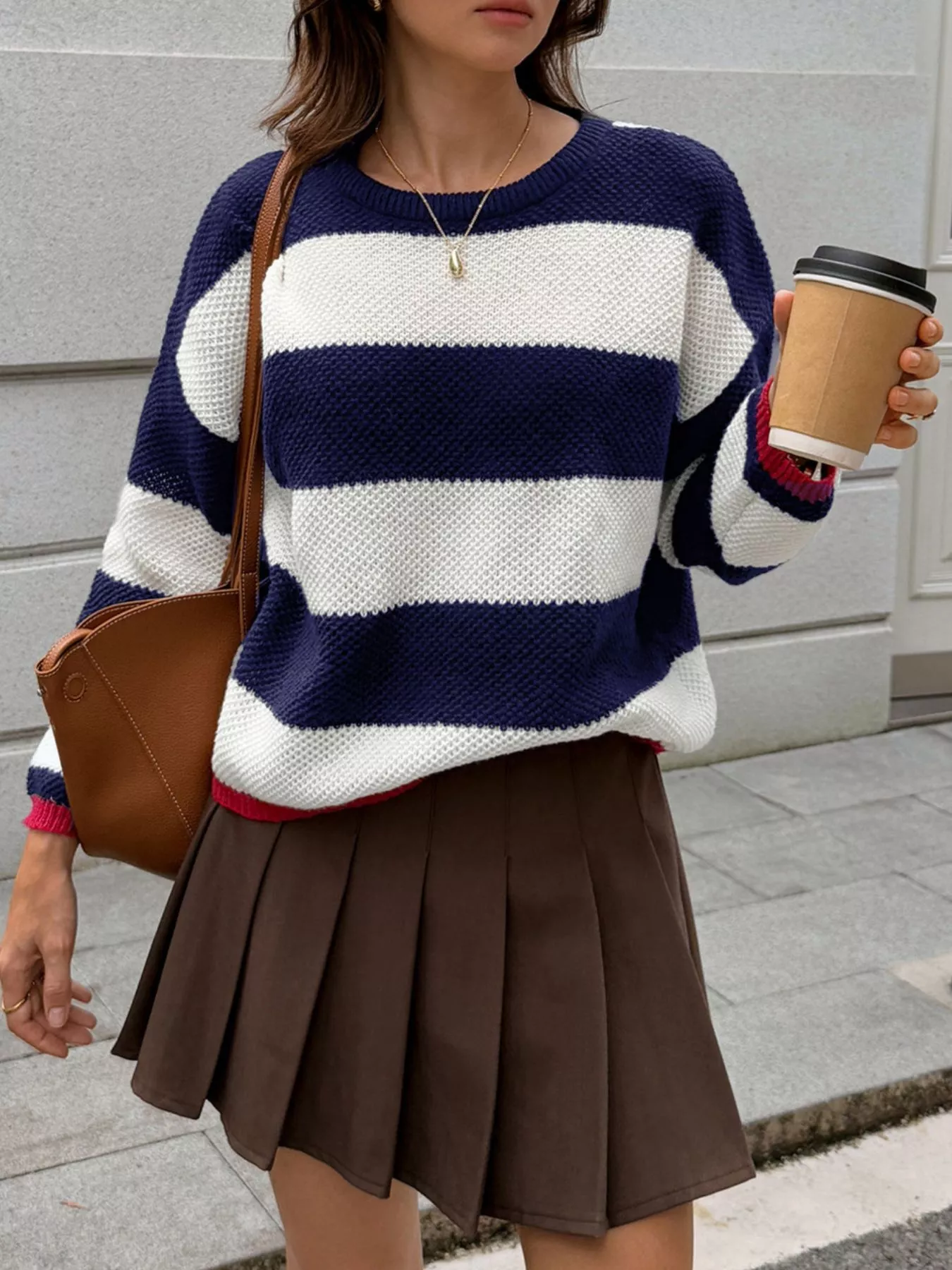 Striped Round Neck Sweater - Image 3