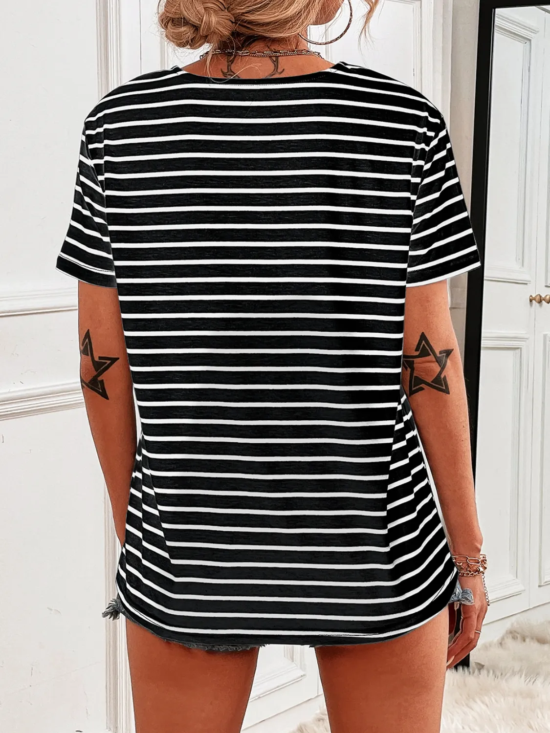 Striped Short Sleeve Top - Image 12