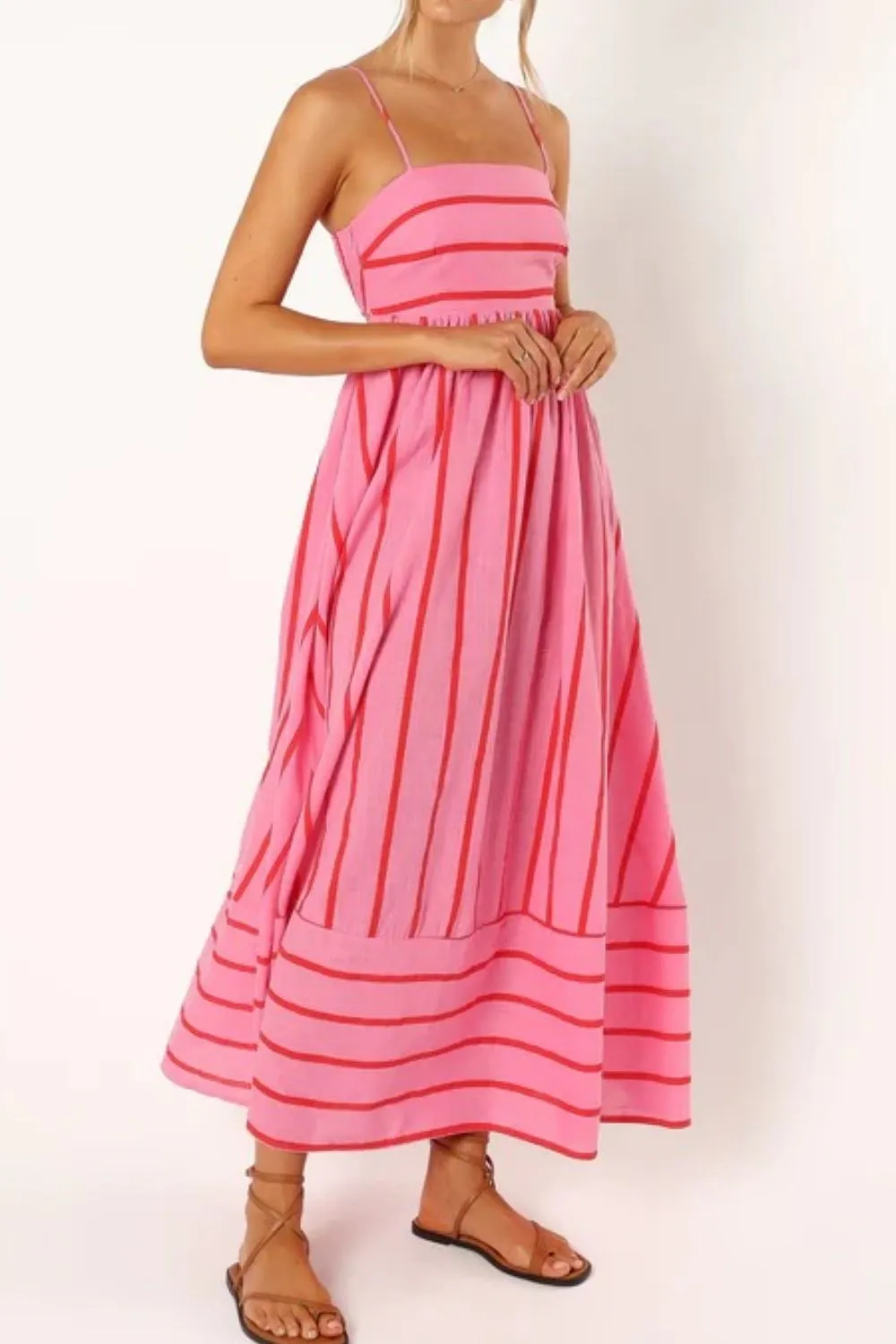 Striped Square Neck Cami Dress - Image 2