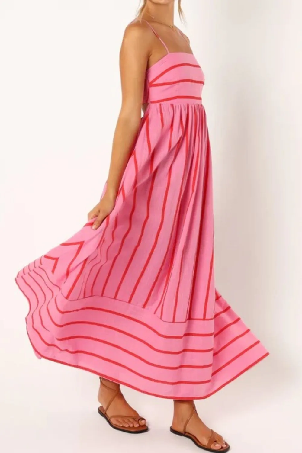 Striped Square Neck Cami Dress - Image 4