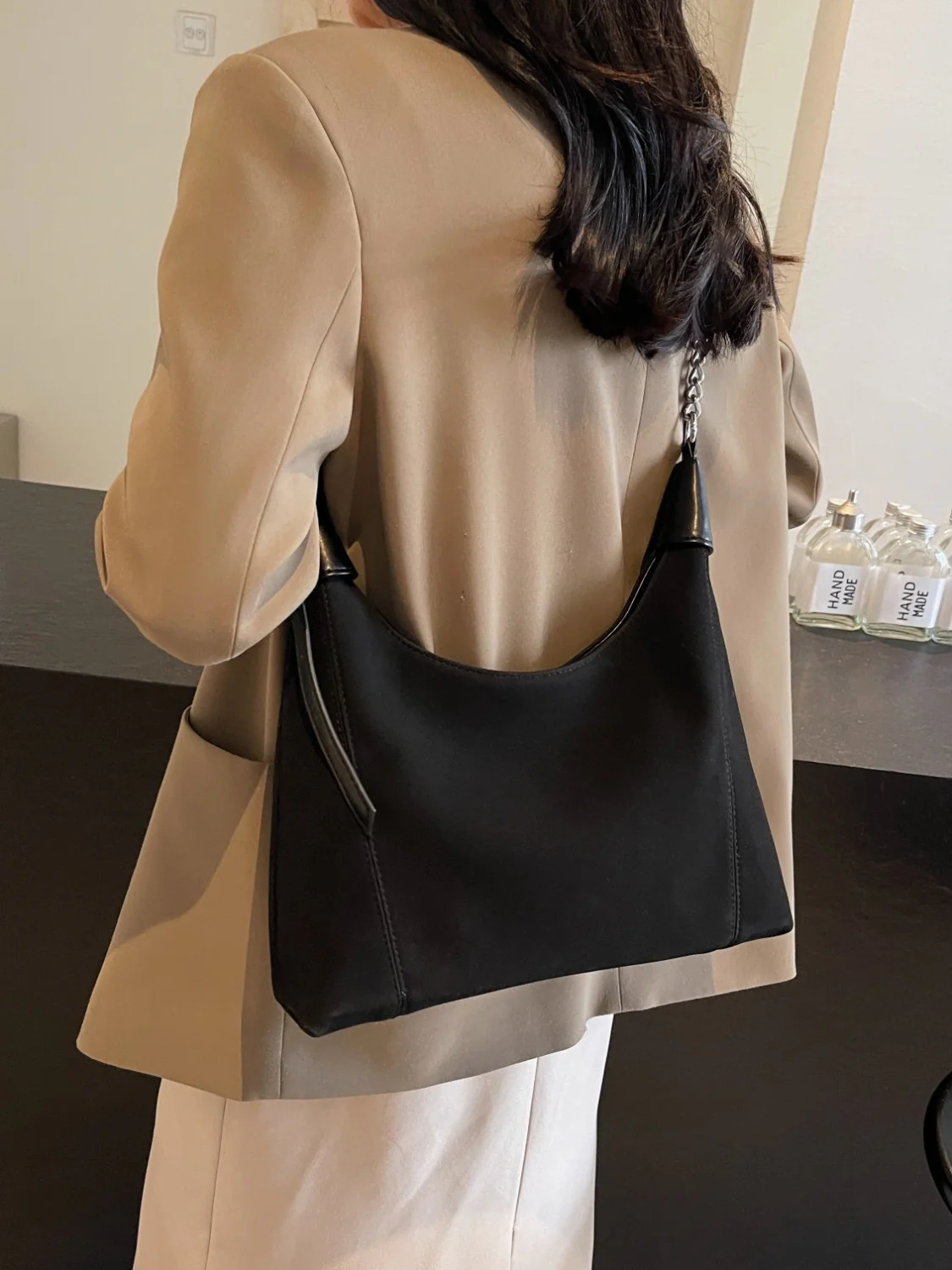 Suede Adjustable Strap Shoulder Bag - Image 12