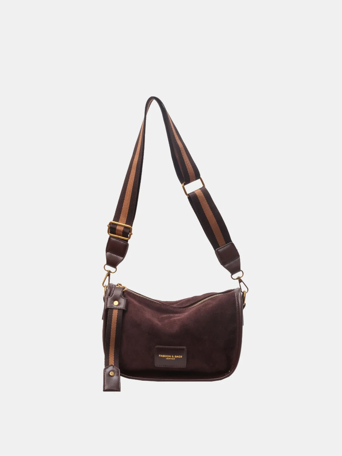 Suede Adjustable Strap Shoulder Bag - Image 6